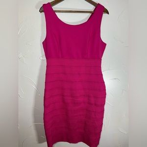 New York & Company Pink Lyrics Bodycon Sheath Dress SZ  Large
